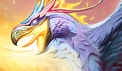 Teckning av Fågel Fenix.